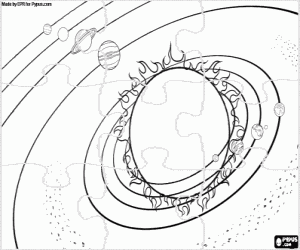 kolorowanka Puzzle Układu Słonecznego