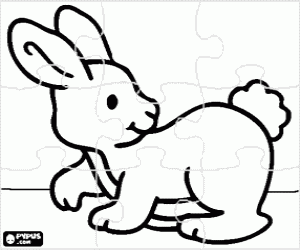 kolorowanka Puzzle z królika lub bunny