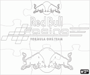 kolorowanka Puzzle z logo Red Bull Racing