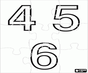 kolorowanka Puzzle z numerów 4, 5 i 6