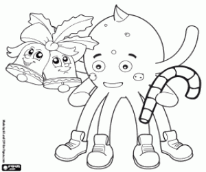 kolorowanka Pypus dzwony i słodycze