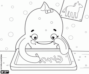 kolorowanka Pypus ośmiornica kobieta i pisania