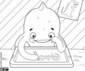 kolorowanka Pypus ośmiornica pisze kredą