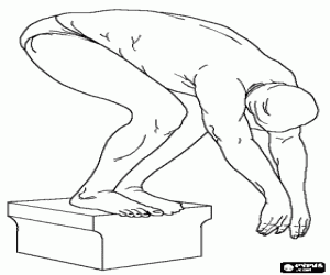 kolorowanka Pływak gotowy do rywalizacji