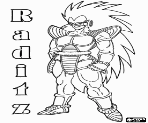 kolorowanka Raditz, Saiyan z Dragon Ball