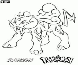 kolorowanka Raikou, legendarny Pokémon