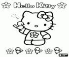 Hello Kitty z kwiatów i ptaków