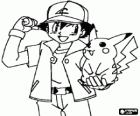 Ash, trener Pokémon z pierwszą Pokemon Pikachu