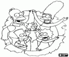 Portret Simpsons: Homer, Marge, Bart, Lisa i Maggie