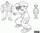Ben 10 z obcym zegarek na przegubie obok kuzyna Gwen Omnitrix i dziadek Max