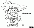 Goku Saiyan warrior odważny chłopak gotowy do znalezienia Dragon Balls