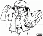 Puzzle z Pokemon - Ash, trener Pokémon z pierwszą Pokemon Pikachu