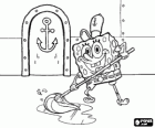 SpongeBob szorowania podłogi