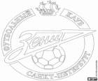 Godło FC Zenit Sankt Petersburg, rosyjski klub piłkarski. Futbolni Klub Zenit Sankt-Peterburg, Rosyjski oryginalna nazwa transliteracji
