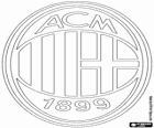 Logo AC Milan, włoski klub piłkarski w Mediolanie. Associazione Calcio Milan, oryginalna nazwa w języku włoskim