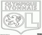 Godło Olympique Lyon i OL, francuski klub piłkarski. Olympique Lyonnais, oryginalna nazwa w języku francuskim