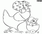 Kura z kurczak w wózek