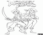 Monkey Island, wideo przygód grę. Guybrush Threepwood i Elaine Marley, głównych bohaterów