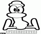 Pato, przyjaciel Pocoyo jest, siedzi na podłodze