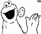 Cookie Monster zjada ciasteczko