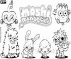 Wszystkie potwory z Moshi Monsters: Furi, Katsuma, Poppet, Zommer, Luvli, Diavlo