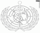WHO logo, Światowa Organizacja Zdrowia. WHO, World Health Organization w angielsku