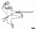 Walki ninja z katana i ninja gwiazda
