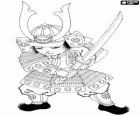 Samurai wojownika z klasycznego pancerza w feudalnej Japonii