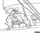 Pirate captain na pokładzie jego statku