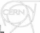 CERN logo. Największym laboratorium badawczego na świecie w fizyce cząstek