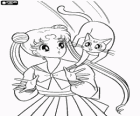 Sailor Moon i Diana kotek