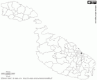Mapa Republiki Malty, wyspa na Morzu Śródziemnym, na południe Włoch