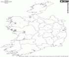 Mapa Republika Irlandii. Kraj, który zajmuje również z Irlandii Północnej w Oceanie Atlantyckim, na wyspie Irlandia