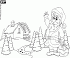Santa Claus  w śnieżny krajobraz