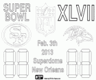 Super Bowl 2013. San Francisco 49ers vs Baltimore Ravens. Superdome, Nowym Orleanie, zm. 3 lutego 2013
