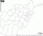Mapa w Islamskiej Republice Afganistanu. Stolica: Kabul. Państwa Azji Środkowej, bez ujścia do morza