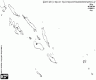 Mapa Wysp Salomona. Stolica: Honiara. Archipelagu Pacyfiku