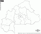 Mapa z Burkina Faso. Stolica: Ouagadougou. Kraj bez ujścia do morza w Afryce Zachodniej