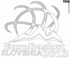 Logo EuroBasket 2013 Słowenii. Koszykówki Mistrzostwa Europy 2013. FIBA Europe