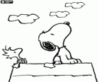 Snoopy i Woodstock patrząc w niebo
