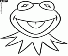 Twarz Kermit żaba. Żaba Kermit maska