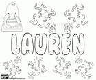 Lauren, imię pochodzenia łacińskiego. Pochodzi z laurel, roślinne