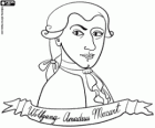 Popiersie Wolfganga Amadeusza Mozarta. Słynnego austriackiego kompozytora, który urodził się w 1756 roku i zmarł w 1791