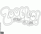 Logo Zoobles! Spring to life! Wiosną do życia!. Zoobles są miniaturowe dane