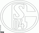 Logo FC Schalke 04. Klub sportowy z Gelsenkirchen, miasto w Nadrenii Północnej-Westfalii