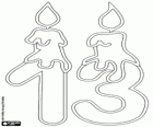 Rysunek do wypełnienia z trzynastu i dwie świece