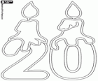 Dwa i zero ze świecami. Numer dwadzieścia na urodziny