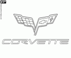 Logo Chevrolet Corvette, marki samochodów sportowych z USA