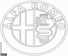 Logo Alfa Romeo, włoskiej marki samochodów luksusowych