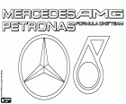 Logo AMG Mercedes Petronas F1 Team, zespół Formuły 1